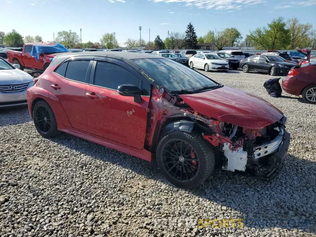 4 fotografías del automóvil dañado JTNABAAEXPA006466 TOYOTA GR COROLLA 2023