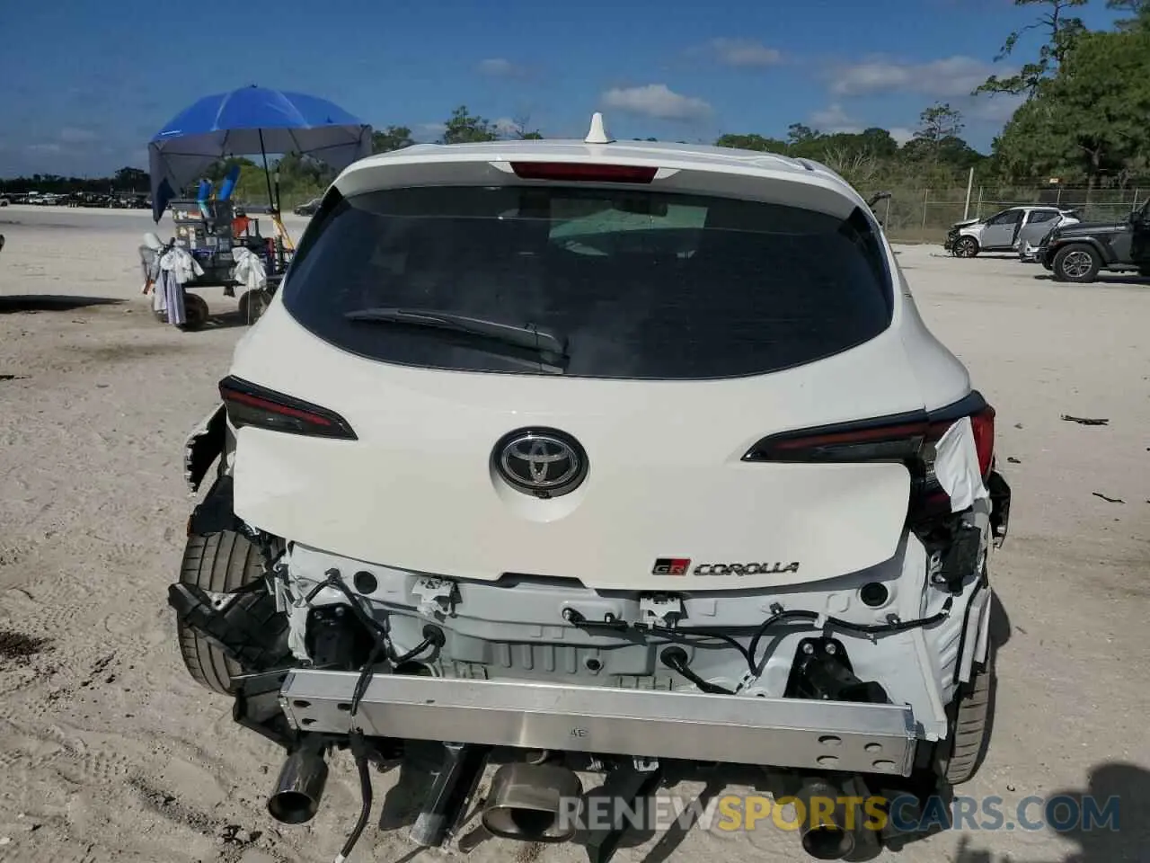 6 fotografías del automóvil dañado JTNABAAE6RA015801 TOYOTA GR COROLLA 2024