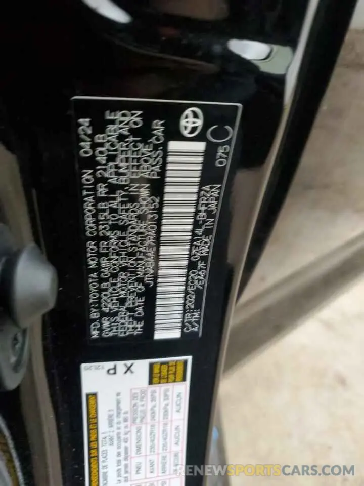 13 fotografías del automóvil dañado JTNABAAE7RA013152 TOYOTA GR COROLLA 2024
