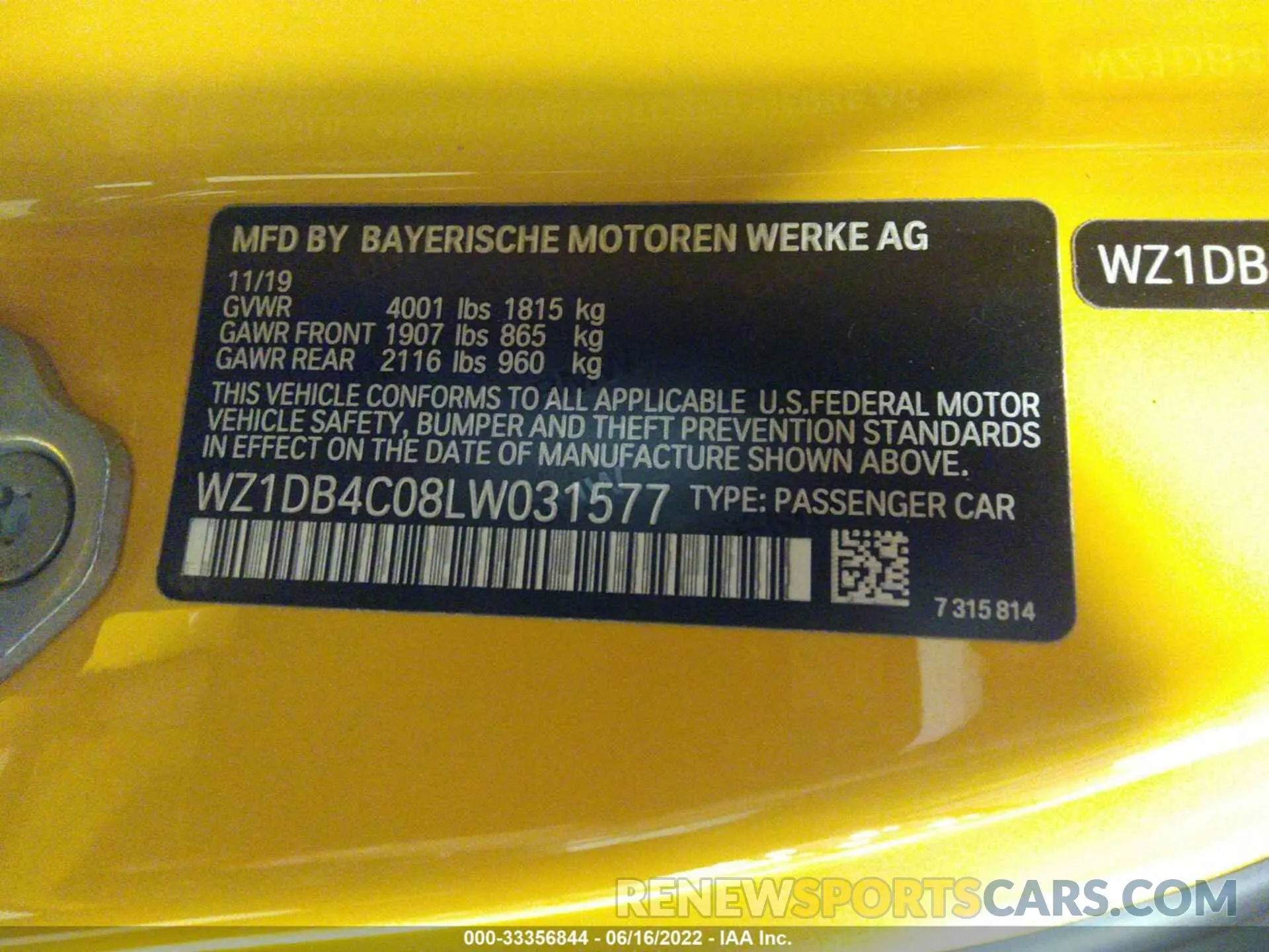 9 fotografías del automóvil dañado WZ1DB4C08LW031577 TOYOTA GR SUPRA 2020