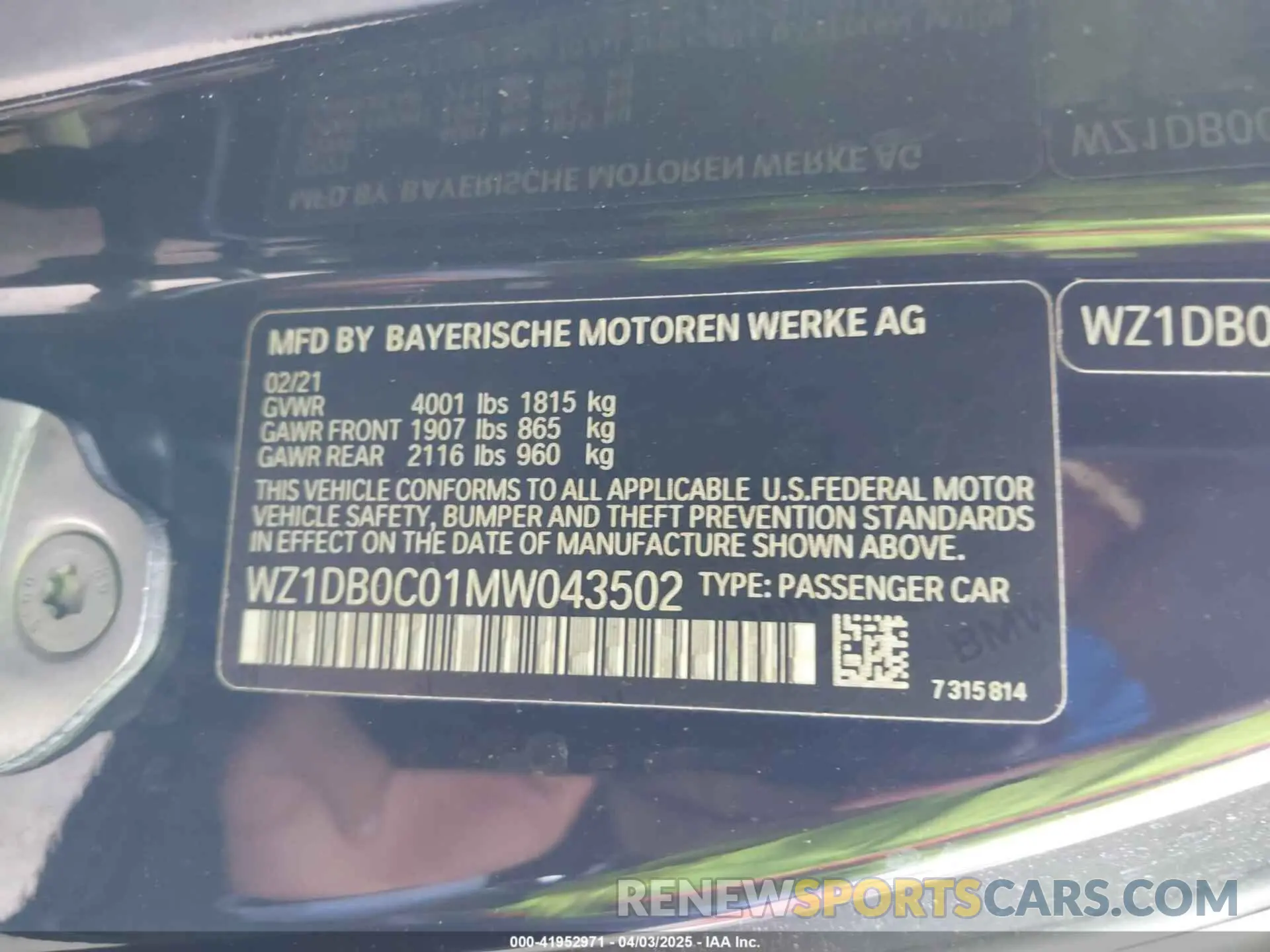 9 fotografías del automóvil dañado WZ1DB0C01MW043502 TOYOTA GR SUPRA 2021