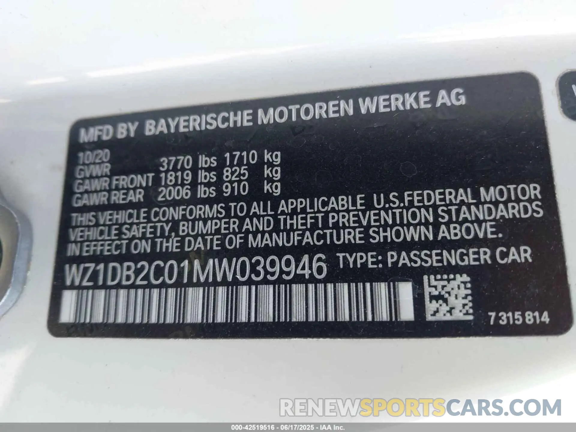 9 fotografías del automóvil dañado WZ1DB2C01MW039946 TOYOTA GR SUPRA 2021