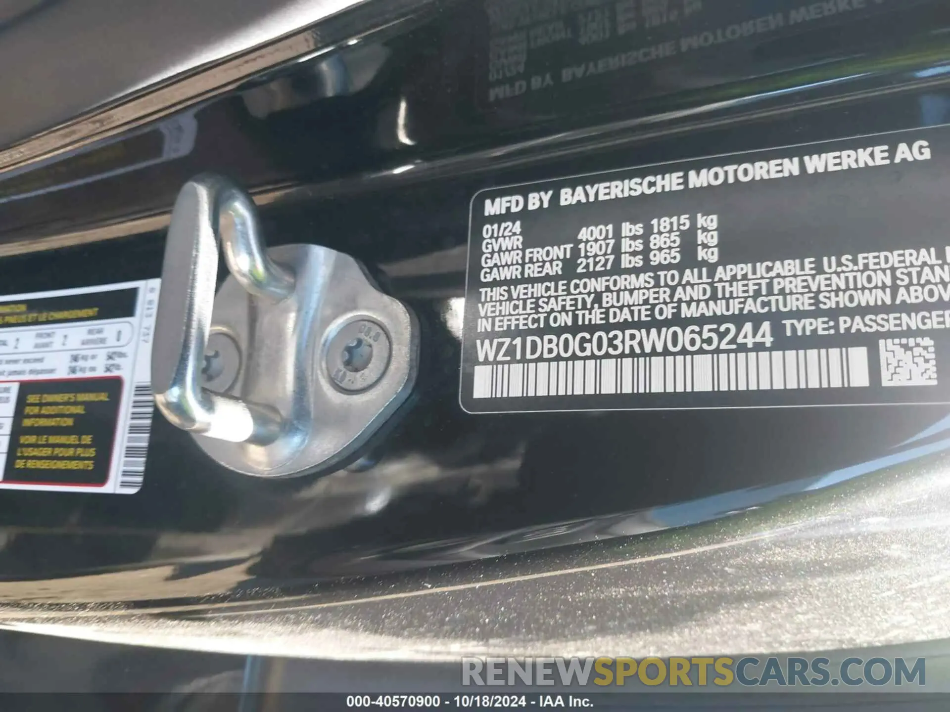 9 fotografías del automóvil dañado WZ1DB0G03RW065244 TOYOTA GR SUPRA 2024