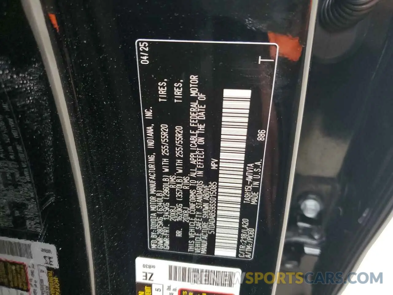 12 fotografías del automóvil dañado 5TDADAB59SS015085 TOYOTA GRAND HIGH 2025