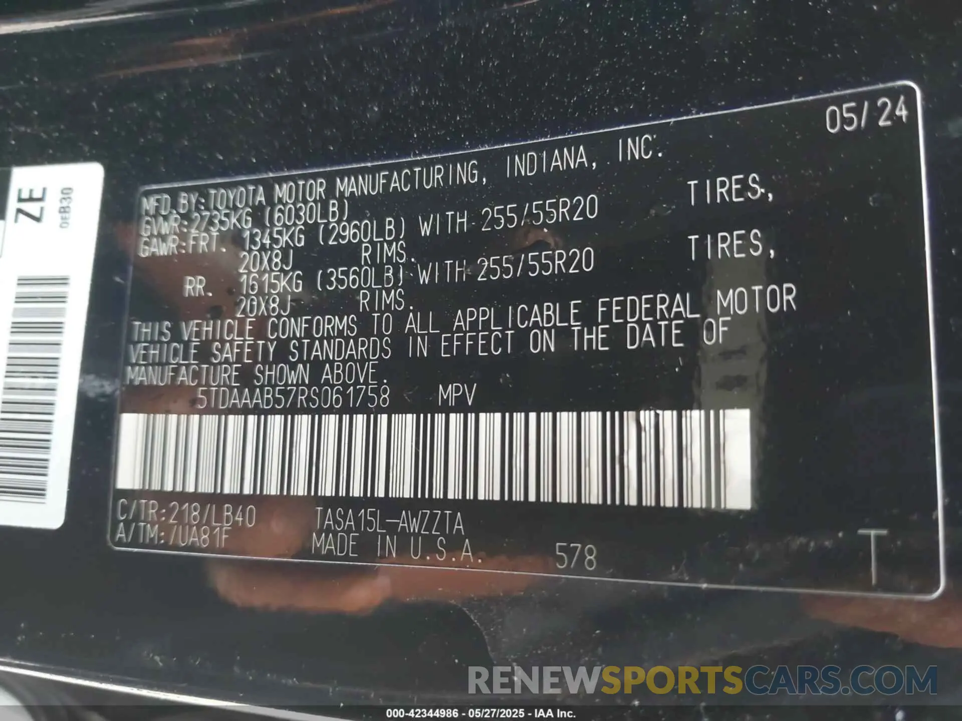 9 fotografías del automóvil dañado 5TDAAAB57RS061758 TOYOTA GRAND HIGHLANDER 2024
