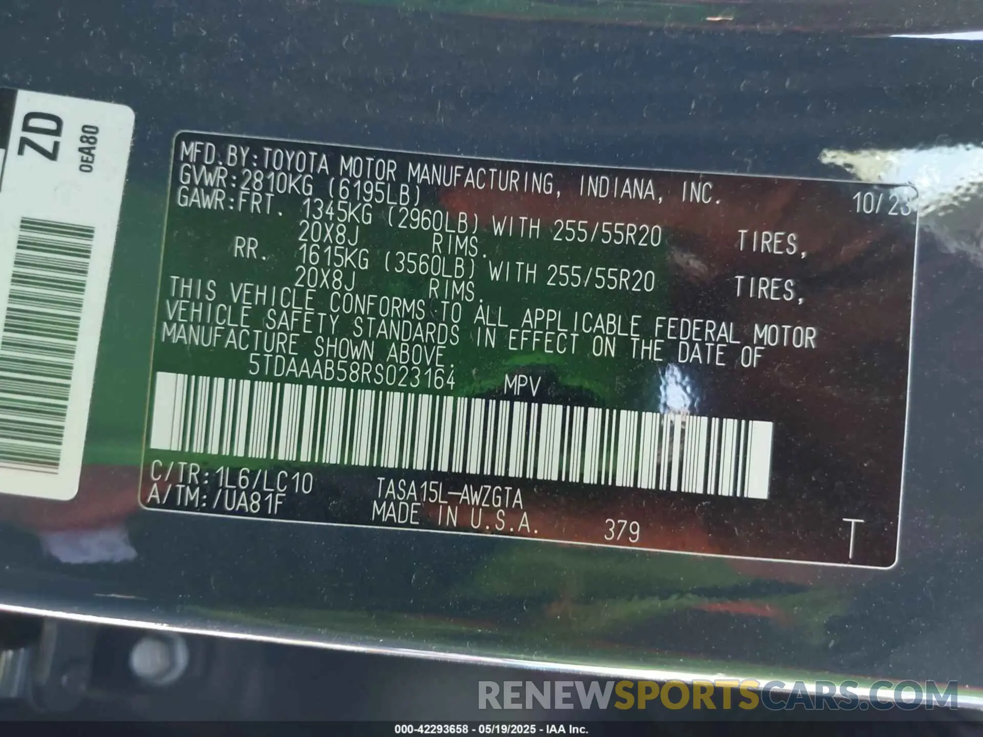 9 fotografías del automóvil dañado 5TDAAAB58RS023164 TOYOTA GRAND HIGHLANDER 2024