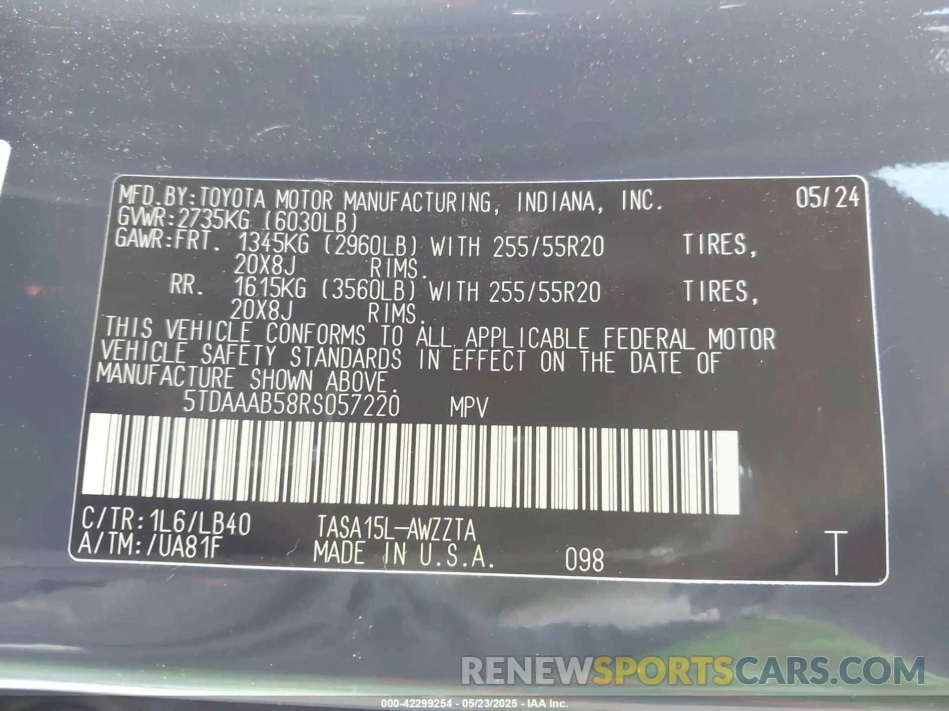 9 fotografías del automóvil dañado 5TDAAAB58RS057220 TOYOTA GRAND HIGHLANDER 2024