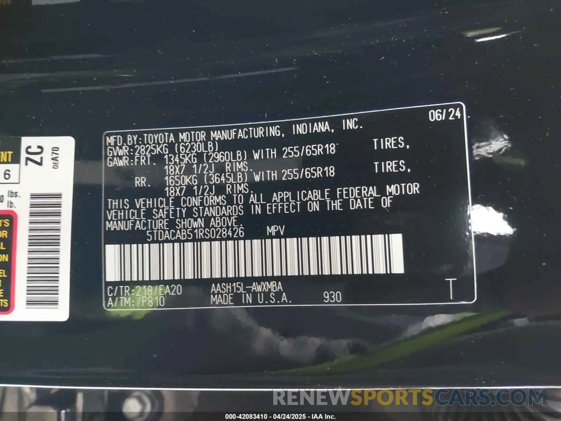 9 fotografías del automóvil dañado 5TDACAB51RS028426 TOYOTA GRAND HIGHLANDER 2024