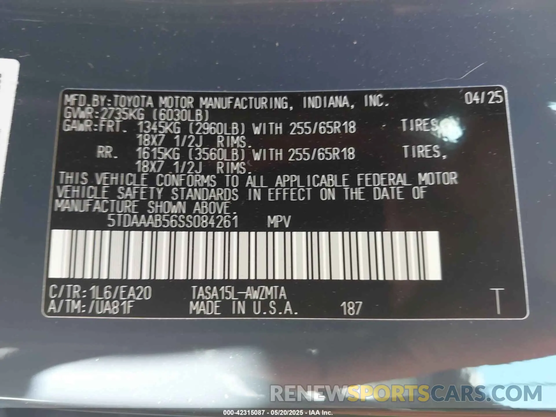 9 fotografías del automóvil dañado 5TDAAAB56SS084261 TOYOTA GRAND HIGHLANDER 2025