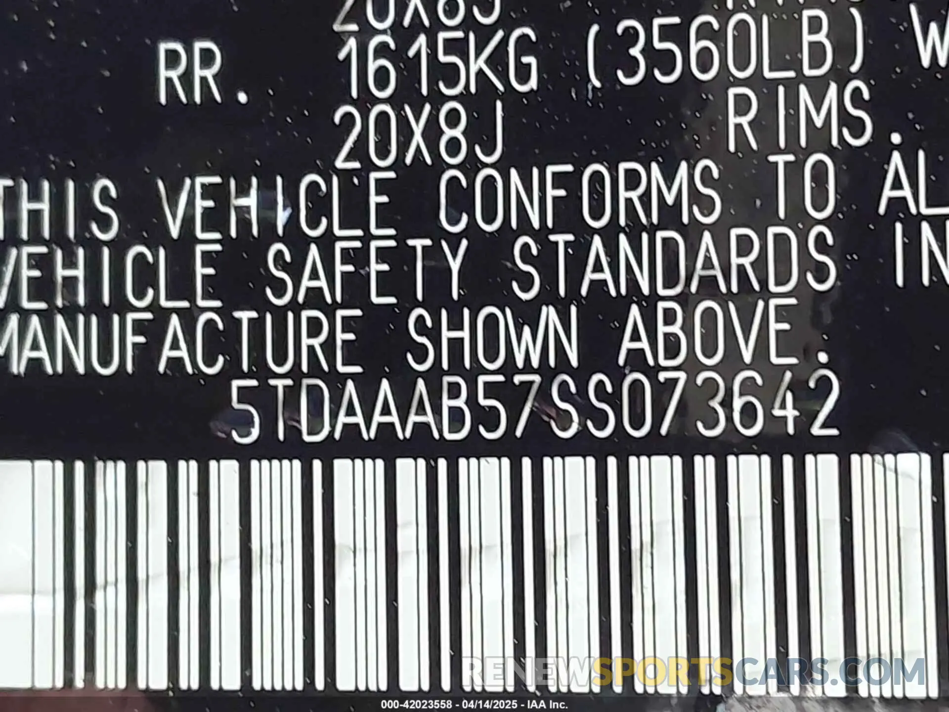 9 fotografías del automóvil dañado 5TDAAAB57SS073642 TOYOTA GRAND HIGHLANDER 2025