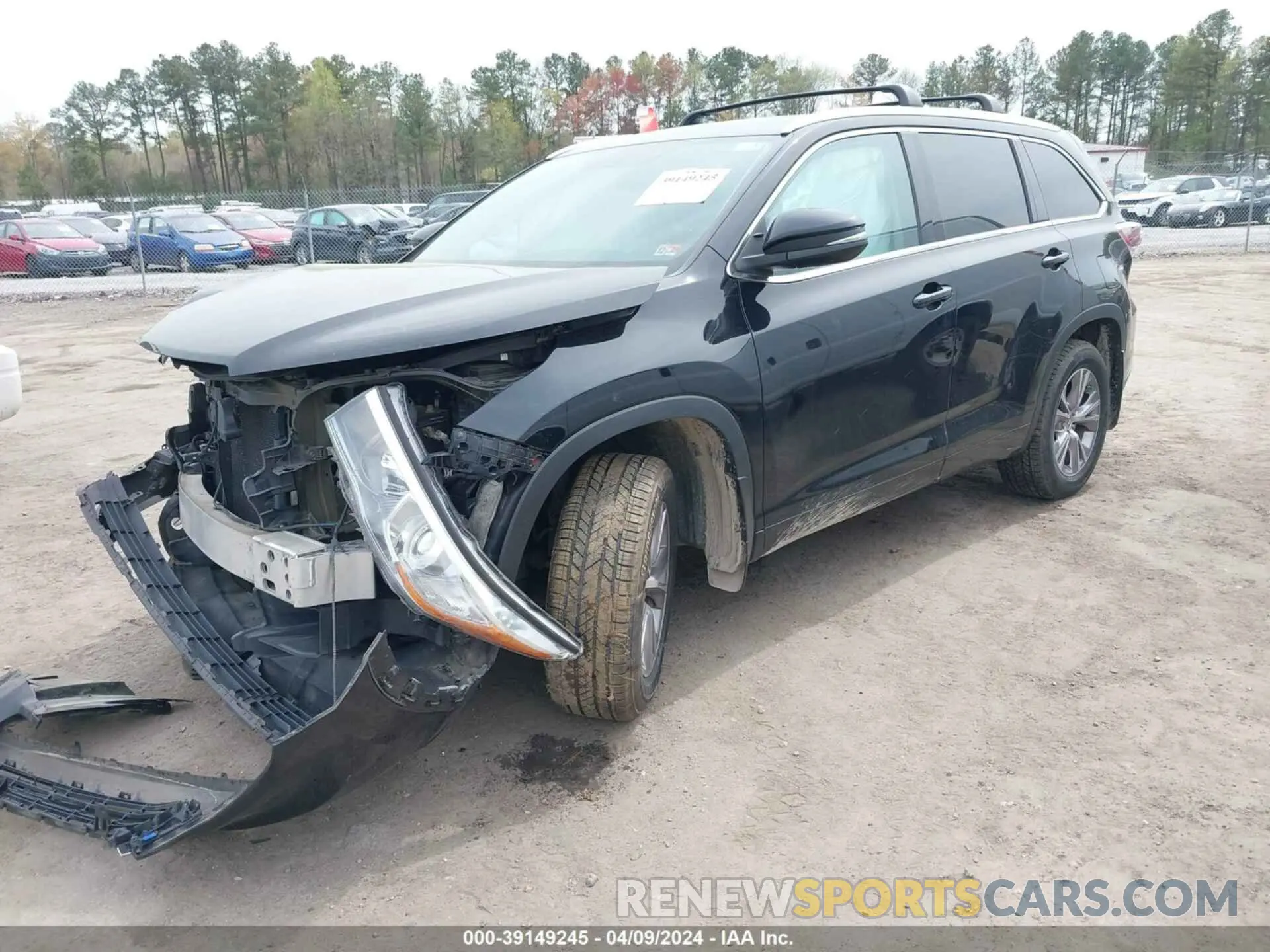 2 fotografías del automóvil dañado 5TDJKRFH7FS221097 TOYOTA HIGHLANDER 2015