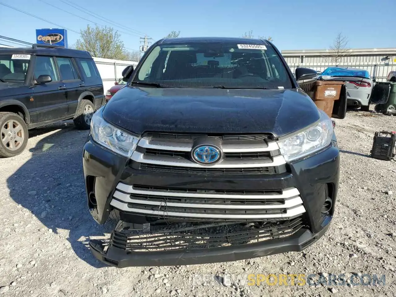 5 fotografías del automóvil dañado 5TDBGRFH1KS061296 TOYOTA HIGHLANDER 2019