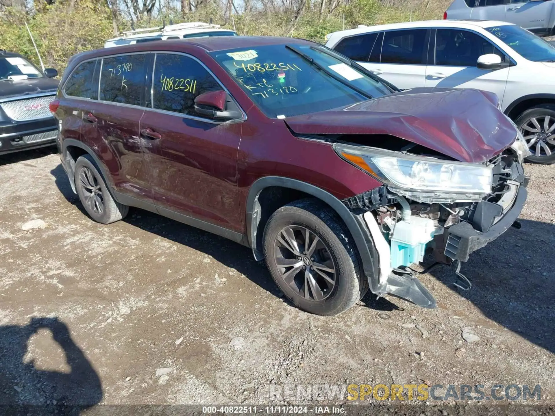 1 fotografías del automóvil dañado 5TDBZRFH2KS713790 TOYOTA HIGHLANDER 2019