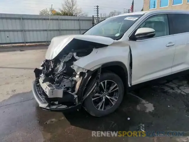 17 fotografías del automóvil dañado 5TDBZRFH2KS927680 TOYOTA HIGHLANDER 2019