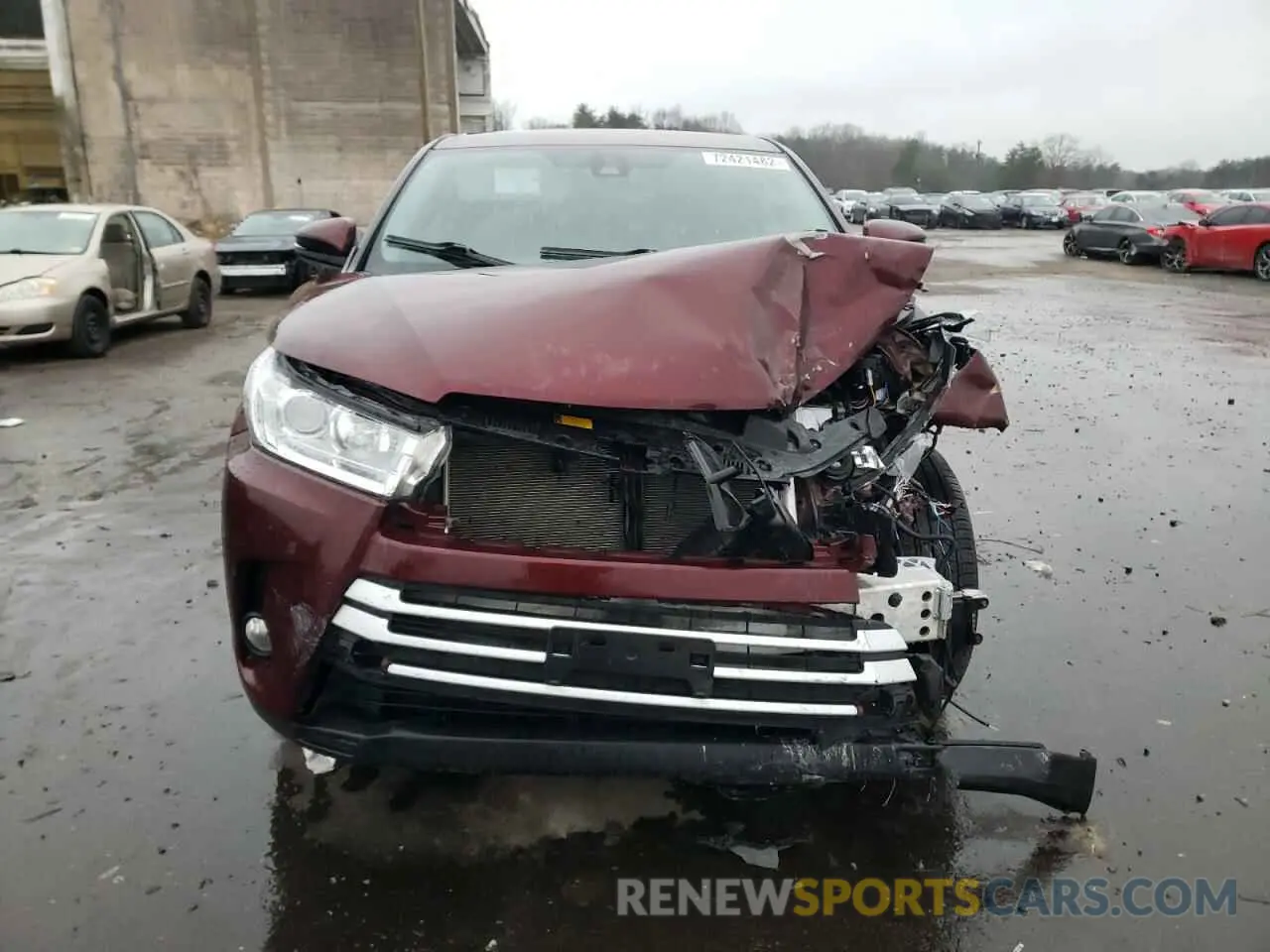5 fotografías del automóvil dañado 5TDBZRFH6KS932638 TOYOTA HIGHLANDER 2019