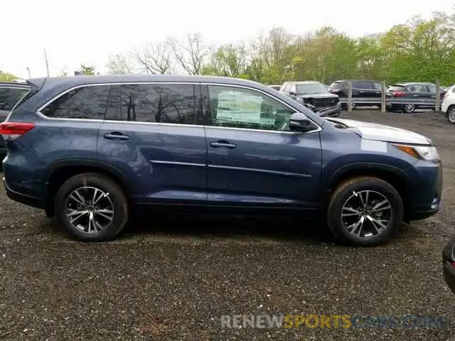 5 fotografías del automóvil dañado 5TDBZRFH6KS939198 TOYOTA HIGHLANDER 2019