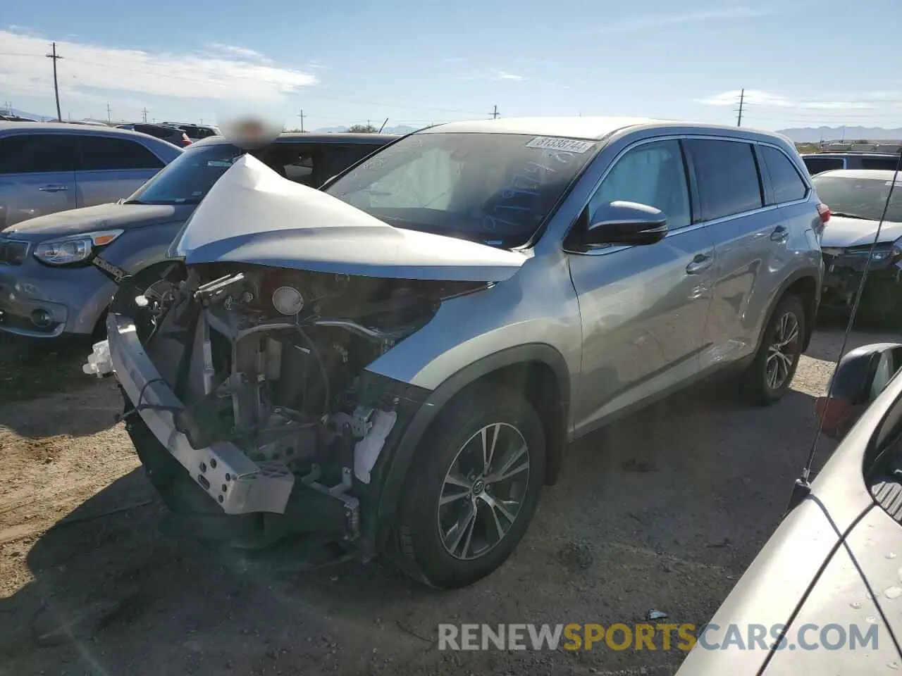 1 fotografías del automóvil dañado 5TDBZRFH6KS979748 TOYOTA HIGHLANDER 2019