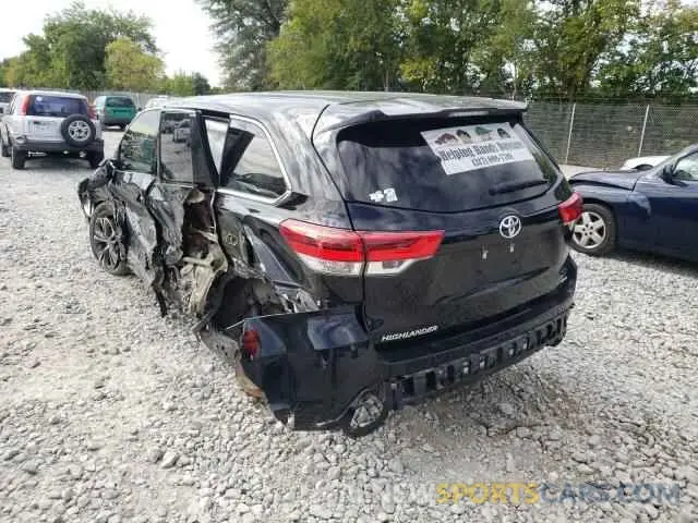 3 fotografías del automóvil dañado 5TDBZRFH7KS976695 TOYOTA HIGHLANDER 2019