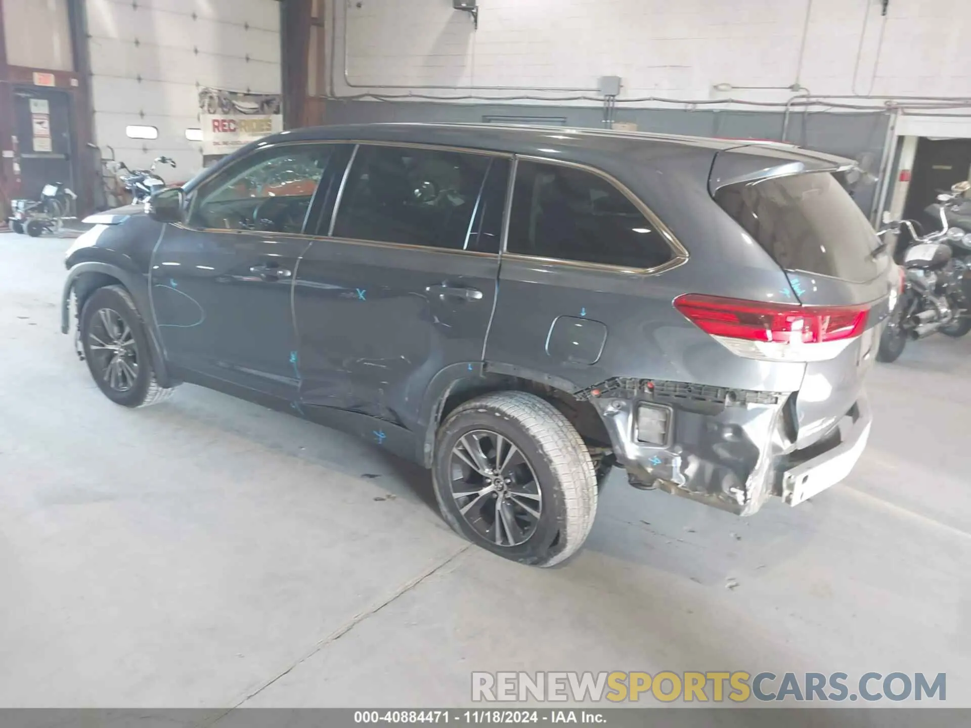 3 fotografías del automóvil dañado 5TDBZRFH8KS740959 TOYOTA HIGHLANDER 2019
