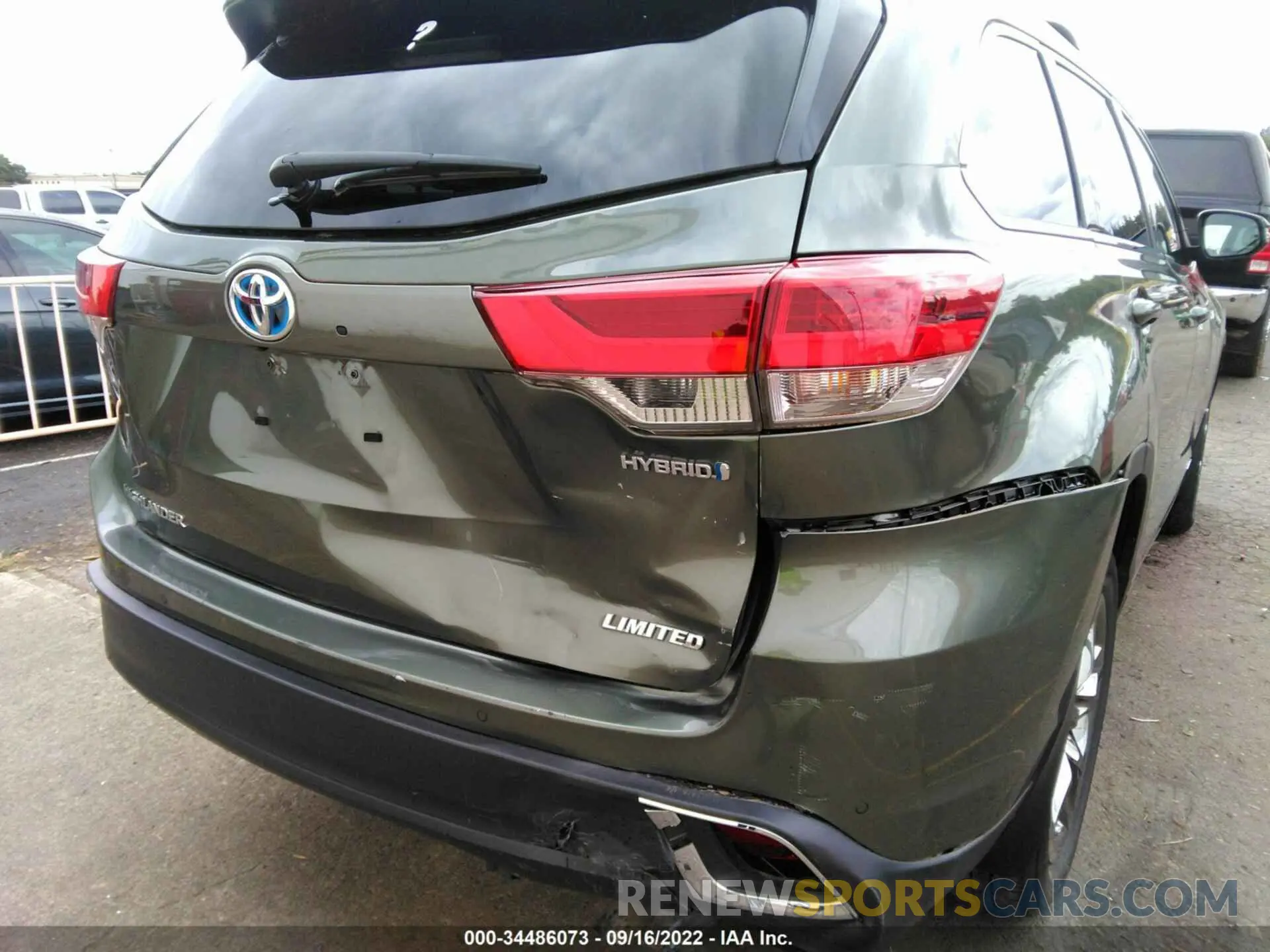 6 fotografías del automóvil dañado 5TDDGRFH7KS053213 TOYOTA HIGHLANDER 2019