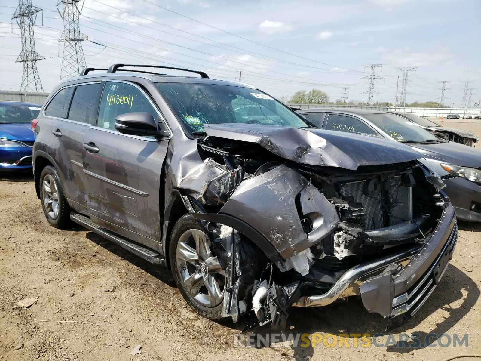 1 fotografías del automóvil dañado 5TDDZRFH0KS950139 TOYOTA HIGHLANDER 2019