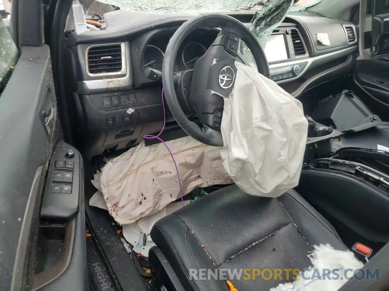 8 fotografías del automóvil dañado 5TDDZRFH1KS747745 TOYOTA HIGHLANDER 2019