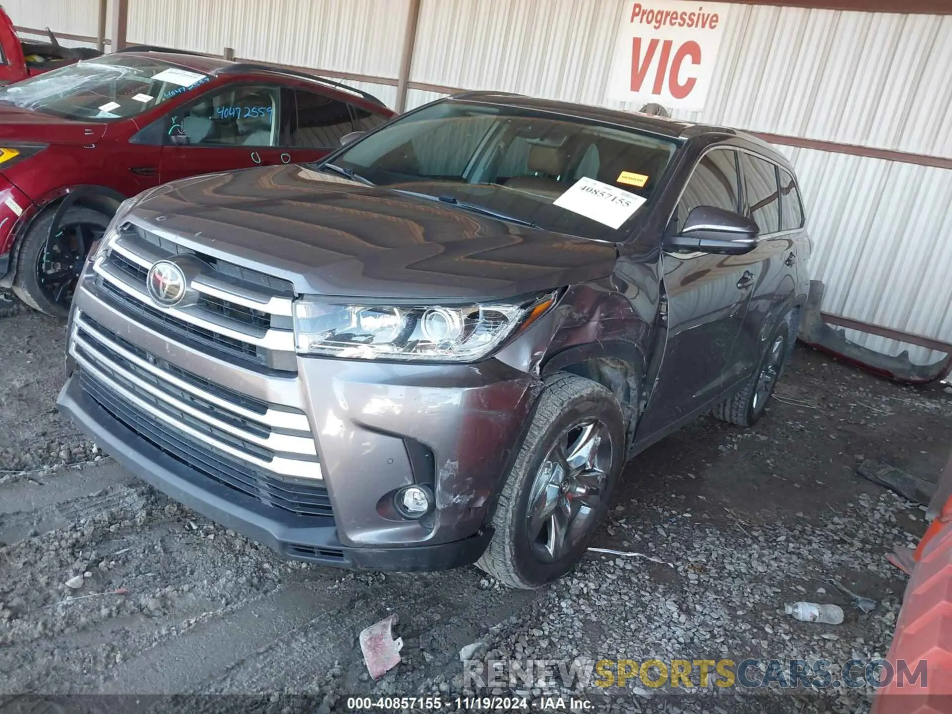 2 fotografías del automóvil dañado 5TDDZRFH1KS965121 TOYOTA HIGHLANDER 2019