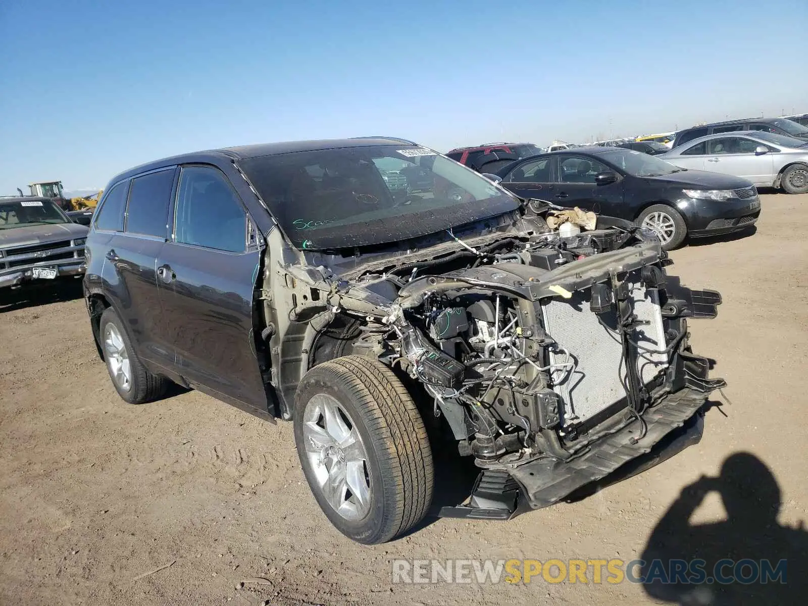 1 fotografías del automóvil dañado 5TDDZRFH3KS998007 TOYOTA HIGHLANDER 2019