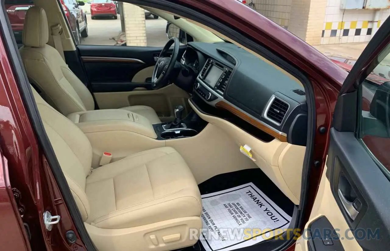 5 fotografías del automóvil dañado 5TDDZRFH7KS946315 TOYOTA HIGHLANDER 2019