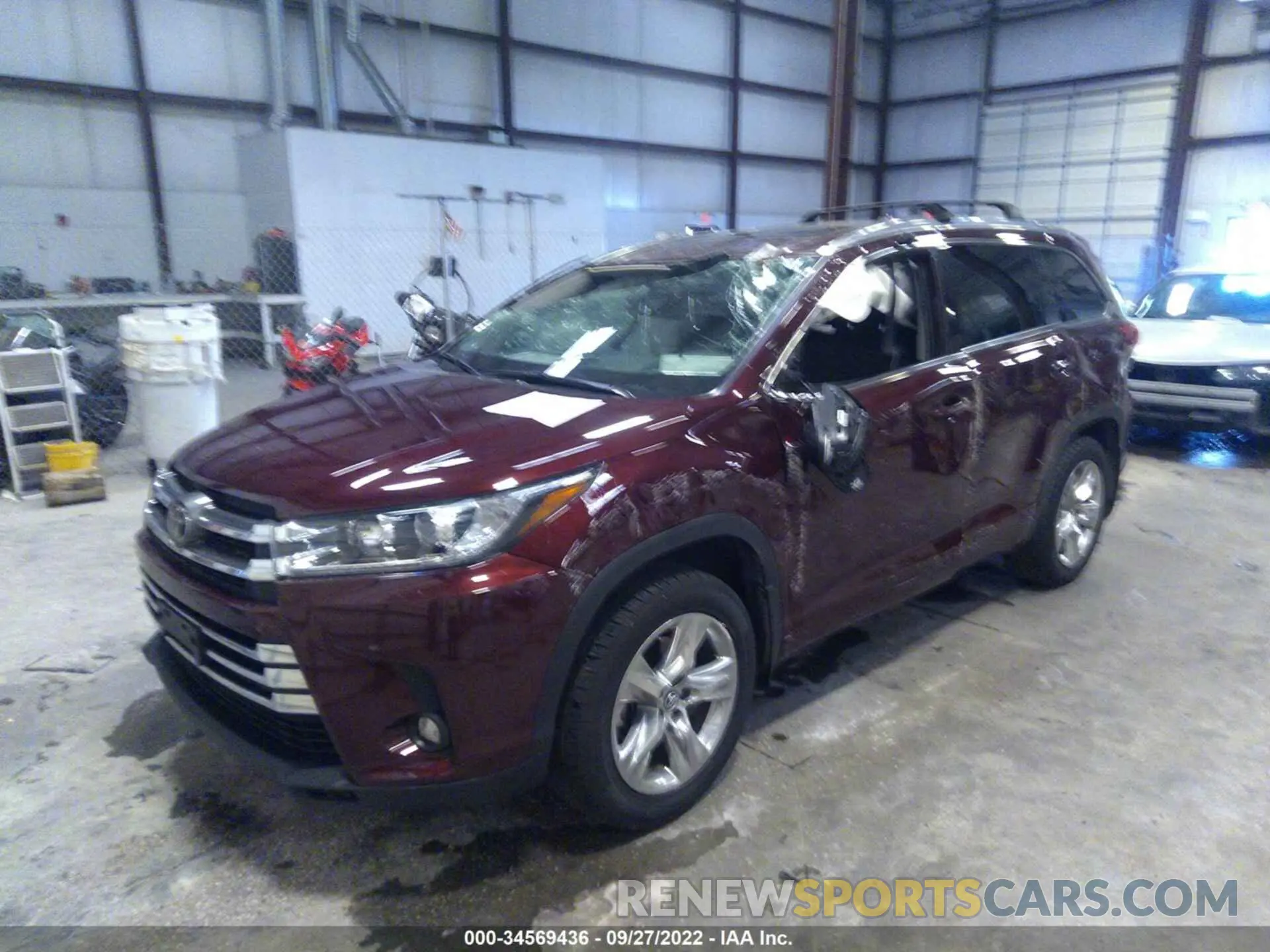 2 fotografías del automóvil dañado 5TDDZRFH8KS709333 TOYOTA HIGHLANDER 2019