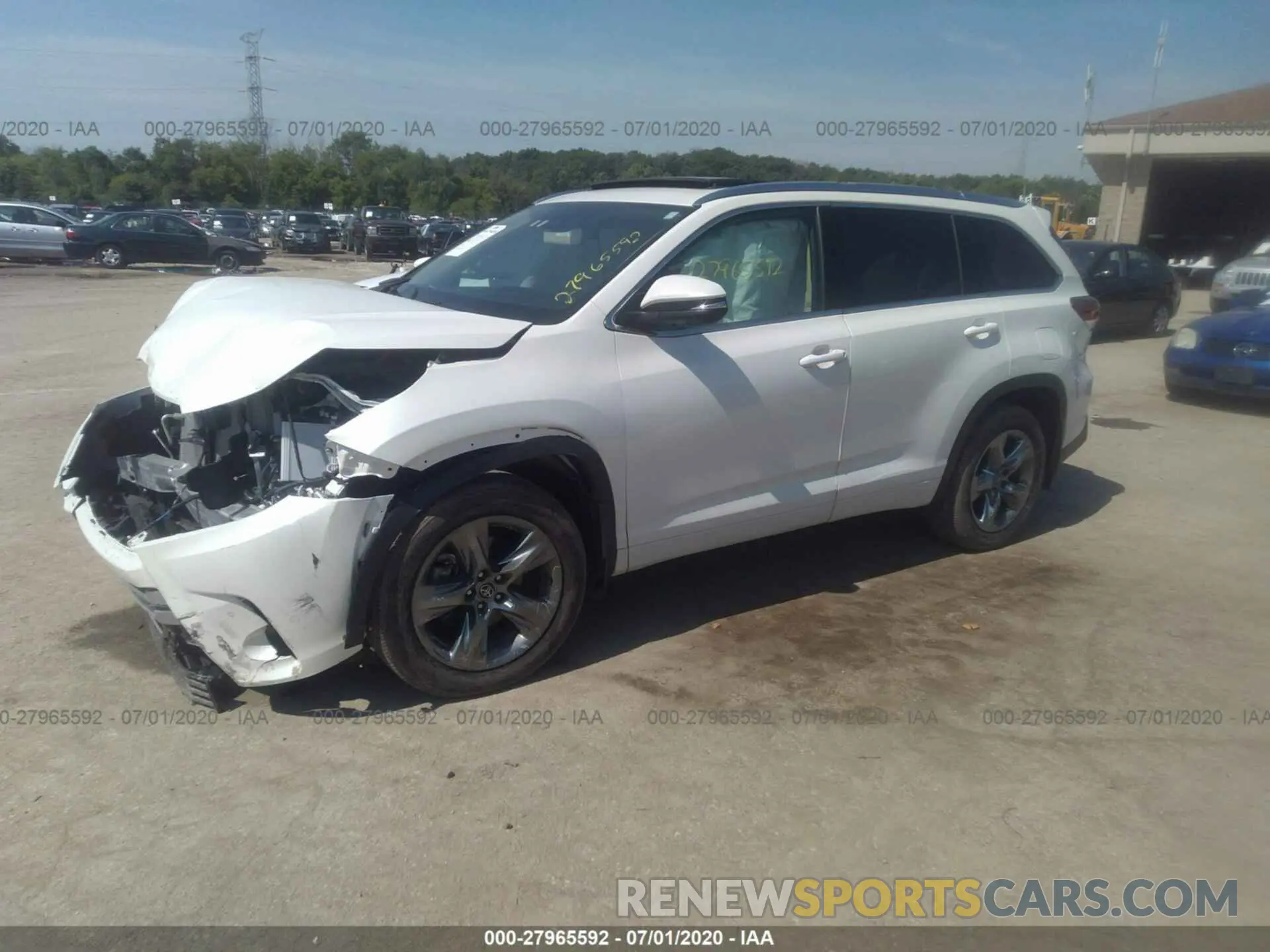 2 fotografías del automóvil dañado 5TDDZRFH9KS976125 TOYOTA HIGHLANDER 2019
