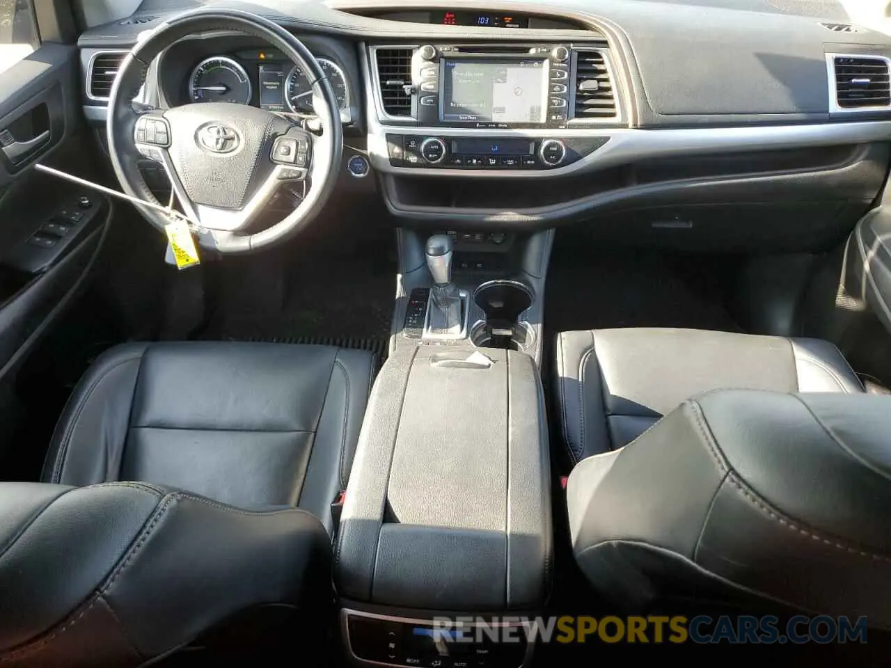 8 fotografías del automóvil dañado 5TDJGRFH4KS072823 TOYOTA HIGHLANDER 2019