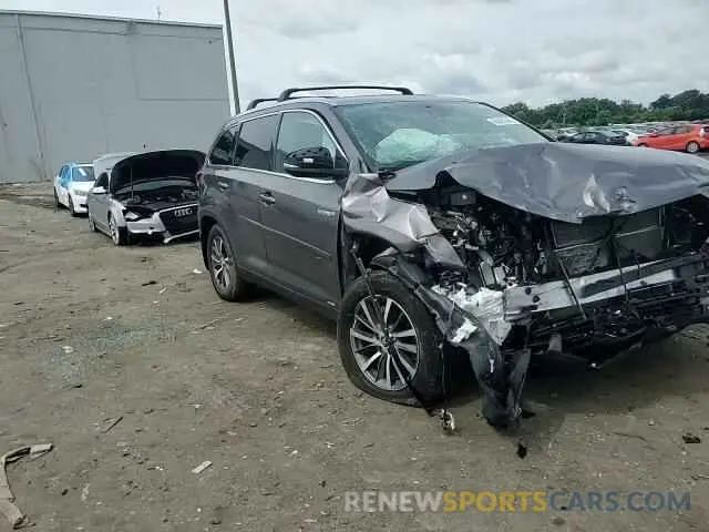 14 fotografías del automóvil dañado 5TDJGRFH5KS053696 TOYOTA HIGHLANDER 2019