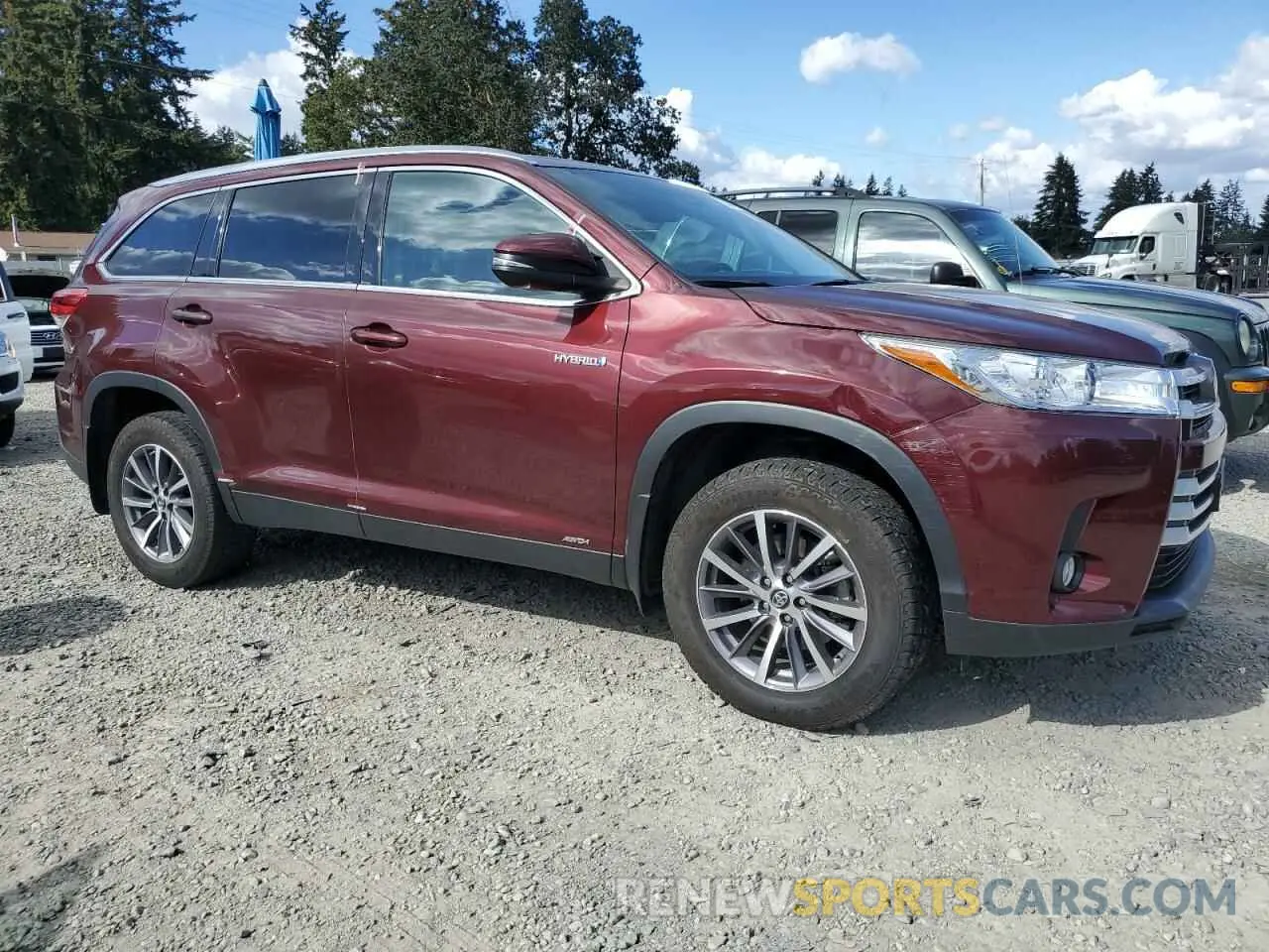 4 fotografías del automóvil dañado 5TDJGRFH8KS064112 TOYOTA HIGHLANDER 2019
