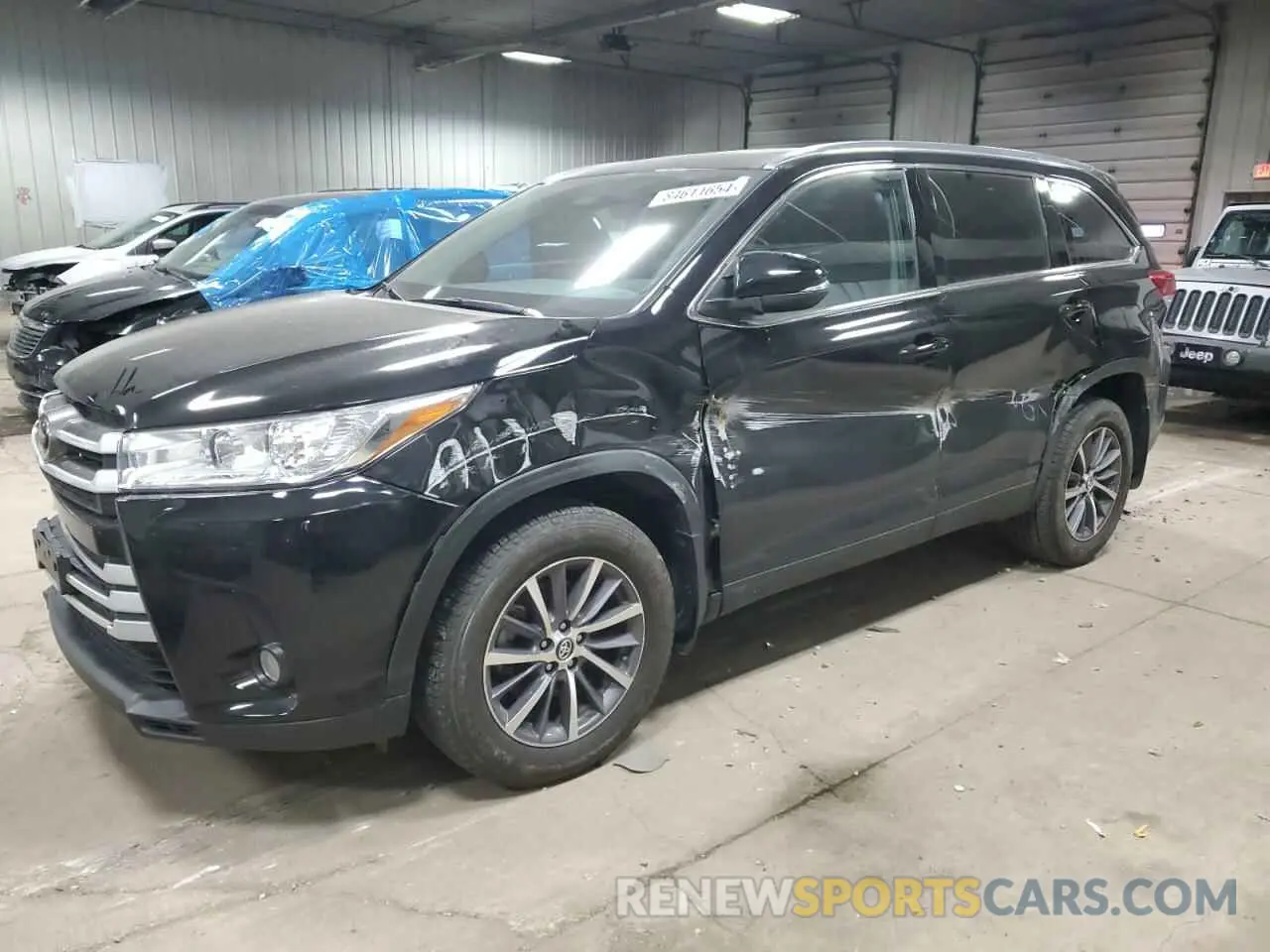 1 fotografías del automóvil dañado 5TDJZRFH0KS602442 TOYOTA HIGHLANDER 2019