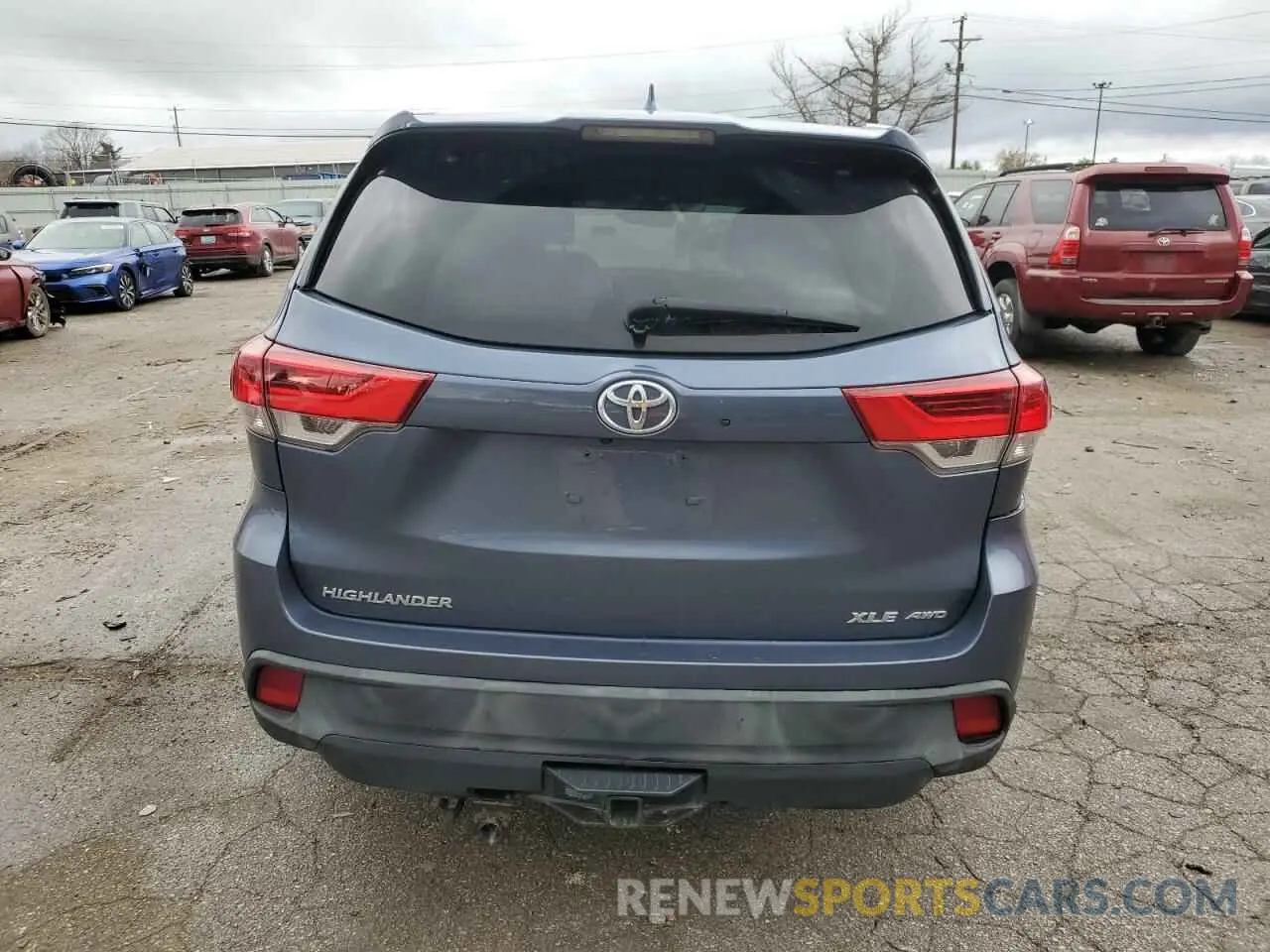 6 fotografías del automóvil dañado 5TDJZRFH1KS959127 TOYOTA HIGHLANDER 2019