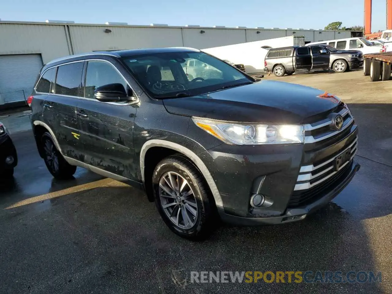 4 fotografías del automóvil dañado 5TDJZRFH2KS606962 TOYOTA HIGHLANDER 2019