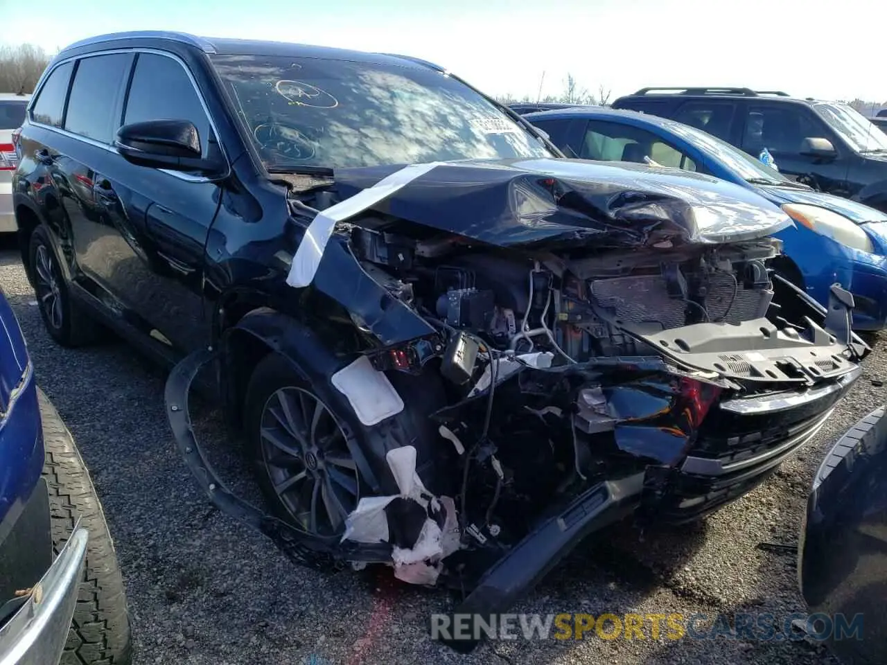 1 fotografías del automóvil dañado 5TDJZRFH2KS616276 TOYOTA HIGHLANDER 2019