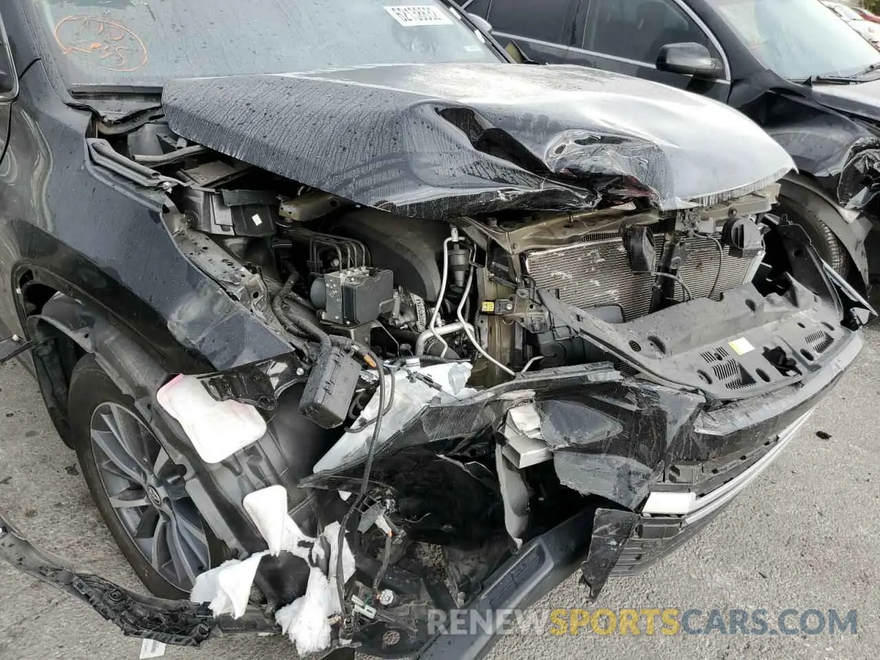 9 fotografías del automóvil dañado 5TDJZRFH2KS616276 TOYOTA HIGHLANDER 2019
