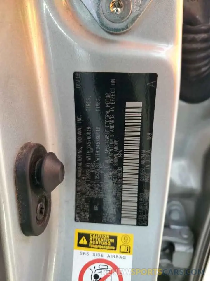 15 fotografías del automóvil dañado 5TDJZRFH2KS618092 TOYOTA HIGHLANDER 2019