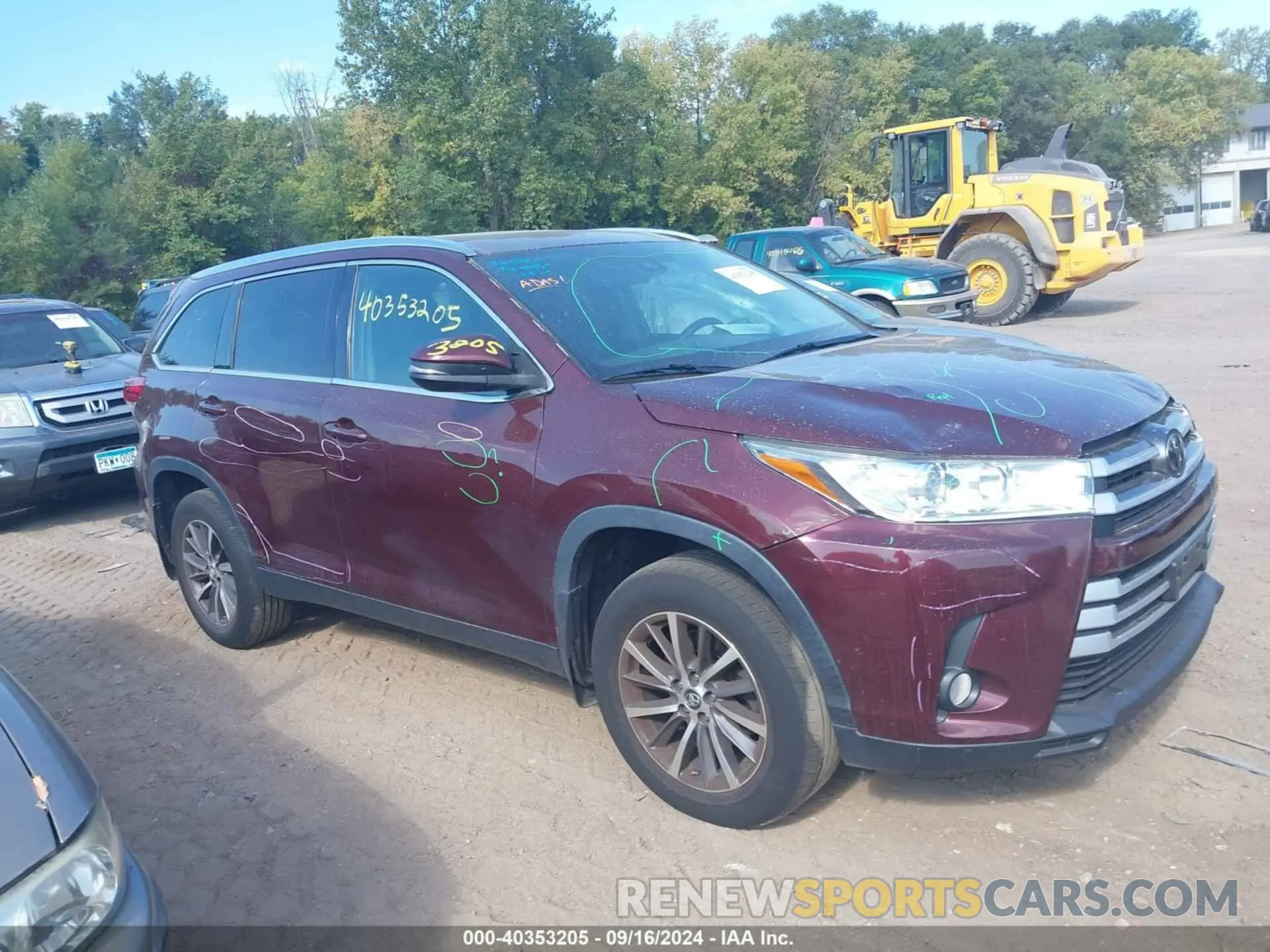 1 fotografías del automóvil dañado 5TDJZRFH2KS704356 TOYOTA HIGHLANDER 2019