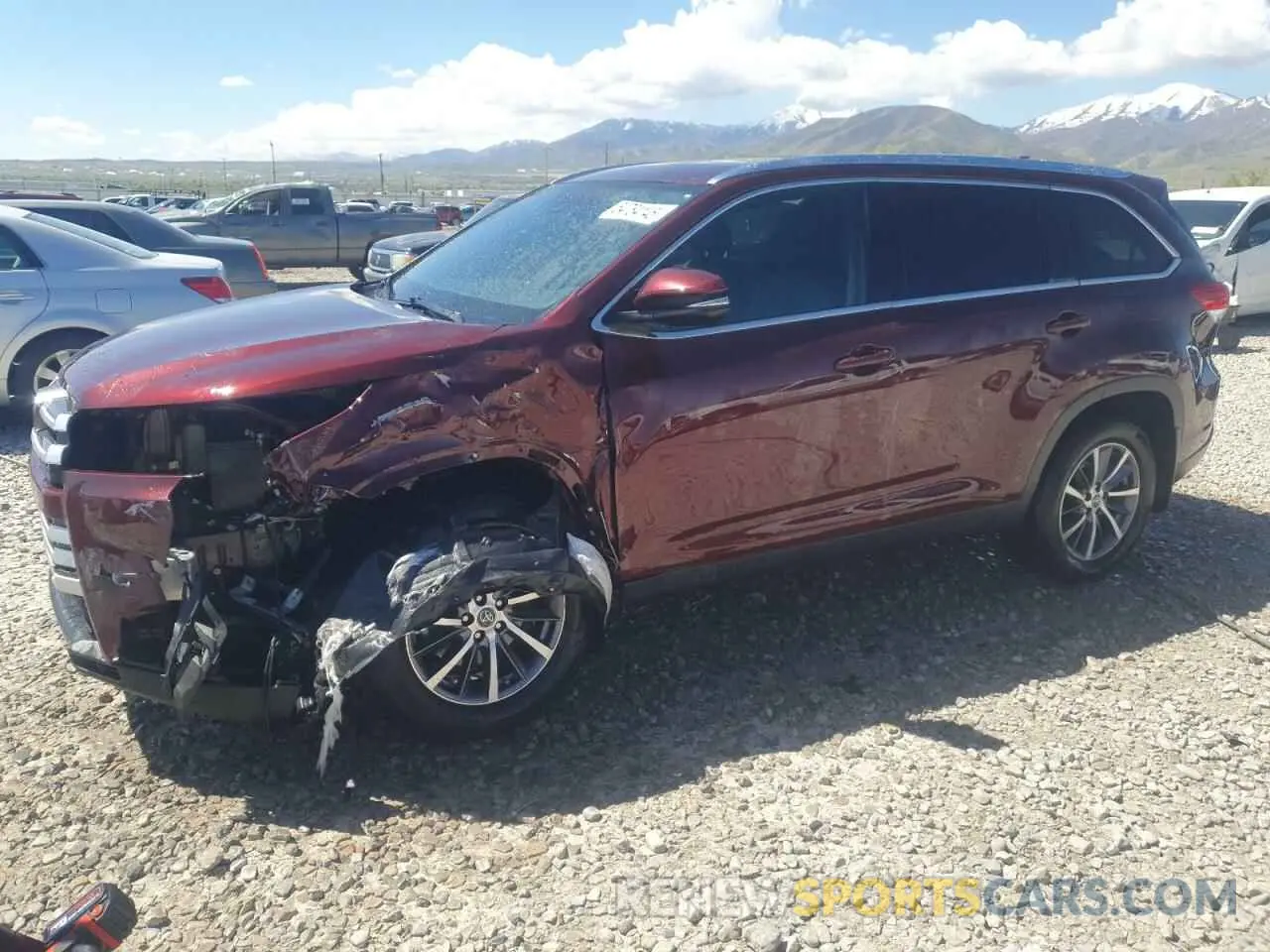 1 fotografías del automóvil dañado 5TDJZRFH2KS988314 TOYOTA HIGHLANDER 2019