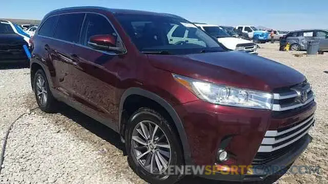 14 fotografías del automóvil dañado 5TDJZRFH2KS988314 TOYOTA HIGHLANDER 2019