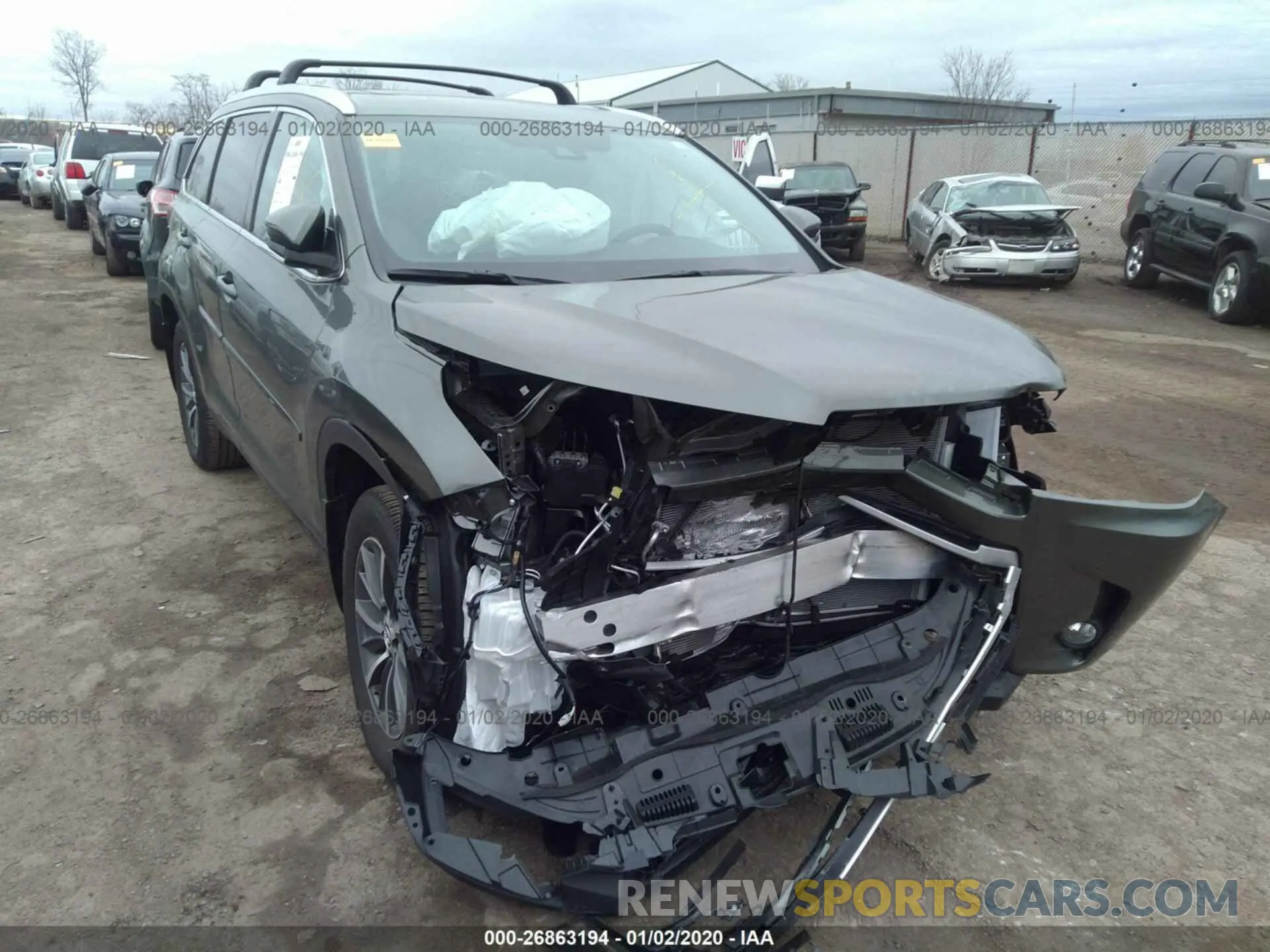 1 fotografías del automóvil dañado 5TDJZRFH3KS721439 TOYOTA HIGHLANDER 2019