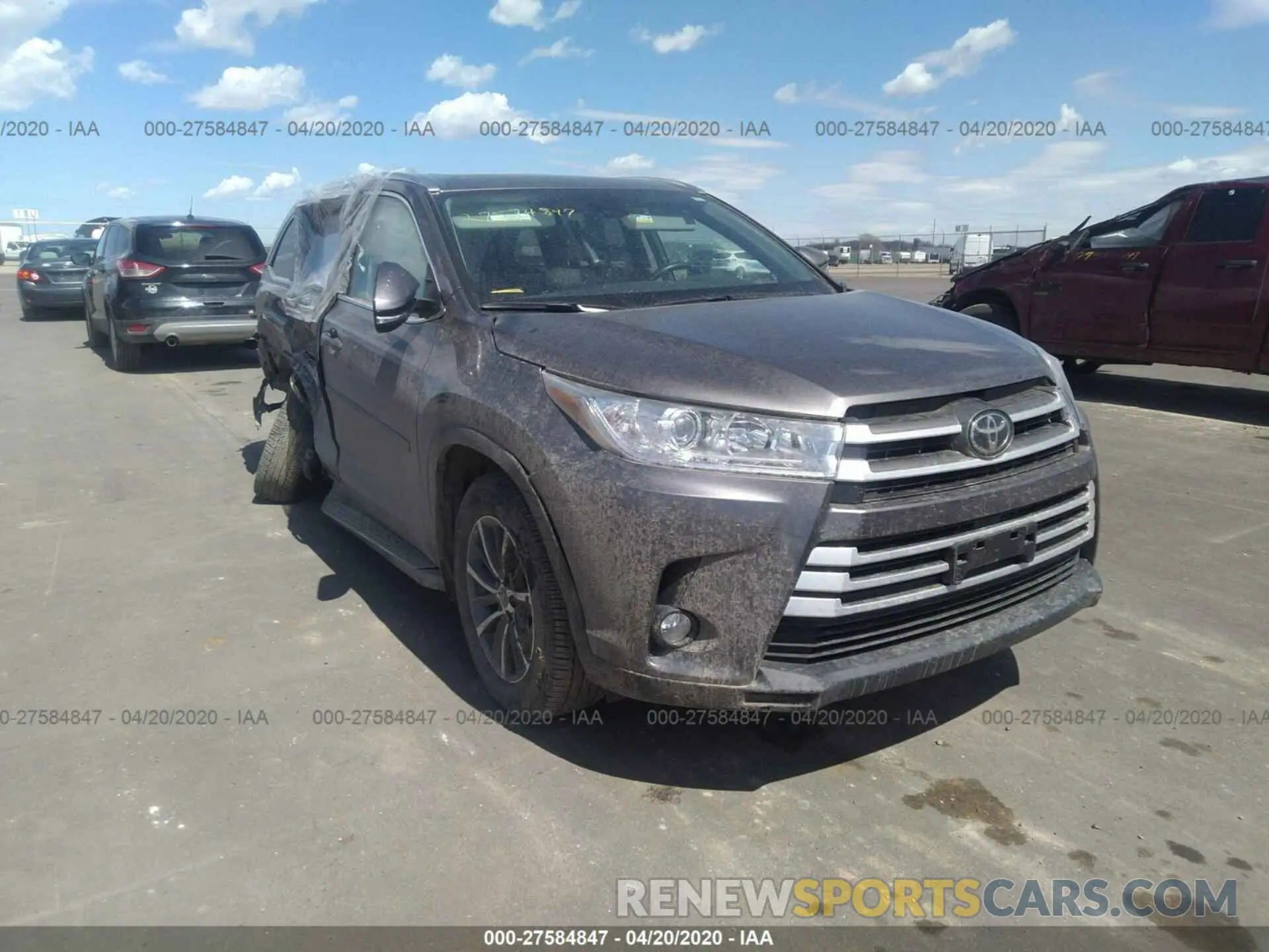 1 fotografías del automóvil dañado 5TDJZRFH3KS928865 TOYOTA HIGHLANDER 2019