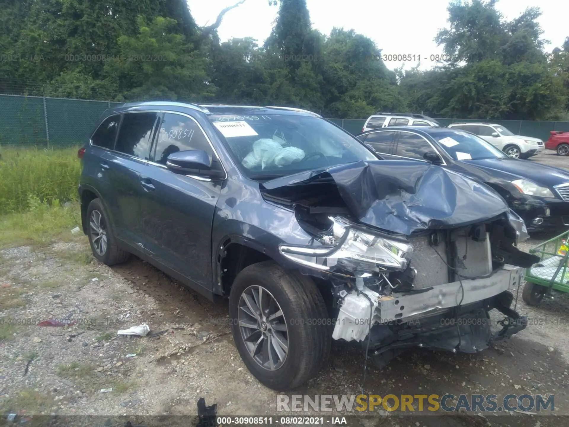 1 fotografías del automóvil dañado 5TDJZRFH4KS955993 TOYOTA HIGHLANDER 2019