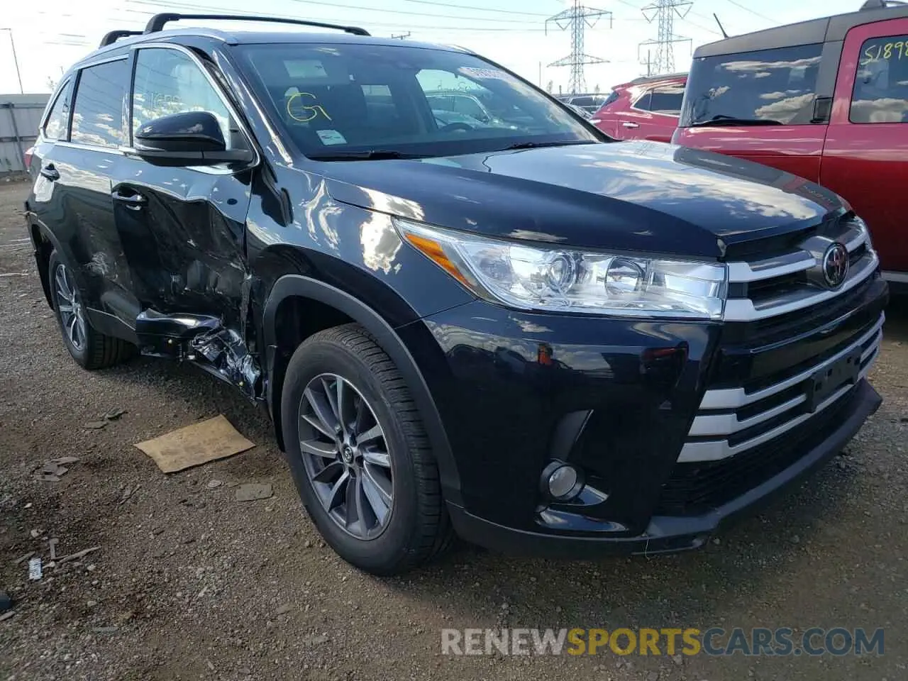1 fotografías del automóvil dañado 5TDJZRFH5KS595181 TOYOTA HIGHLANDER 2019