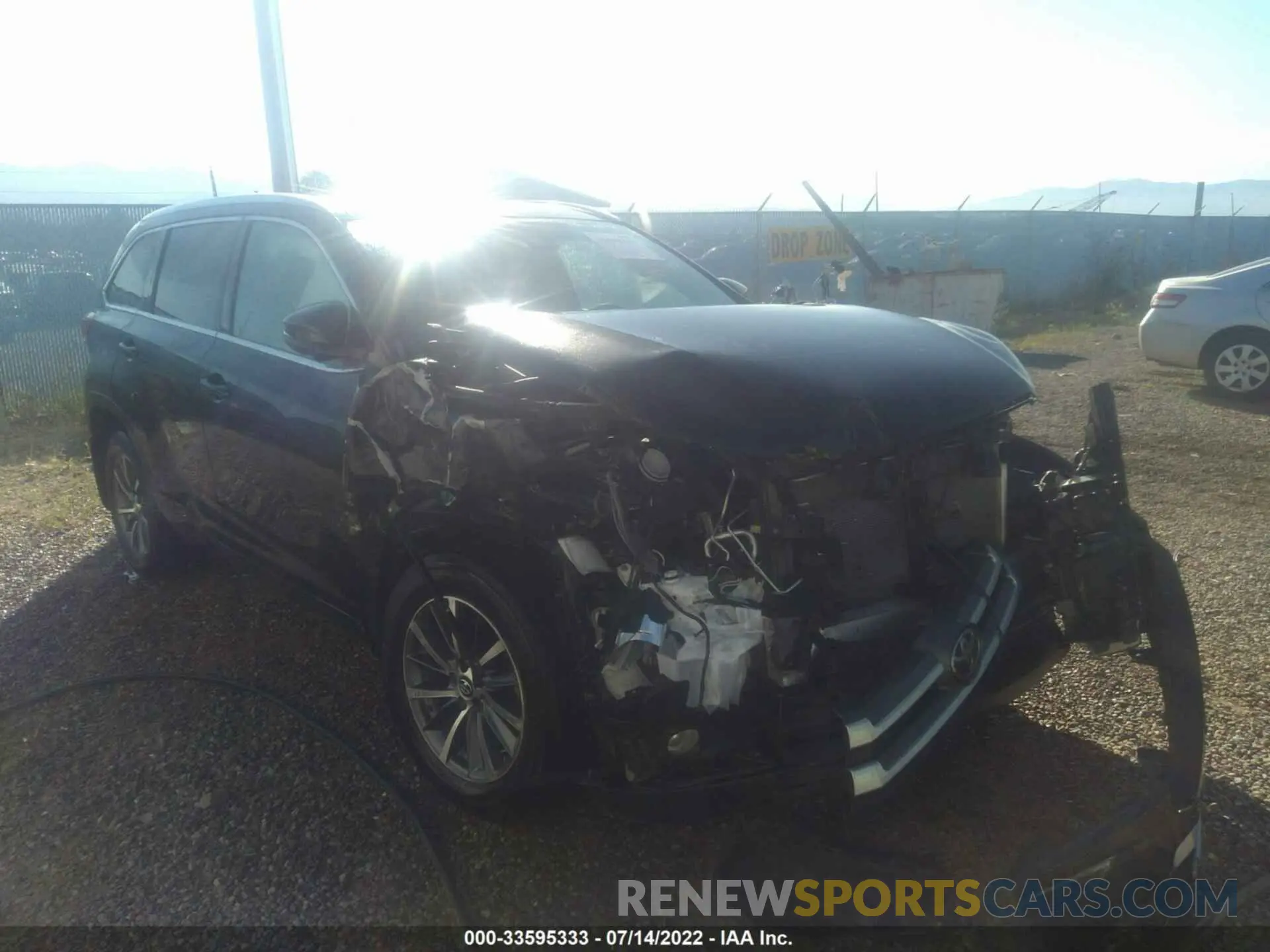 1 fotografías del automóvil dañado 5TDJZRFH6KS590927 TOYOTA HIGHLANDER 2019