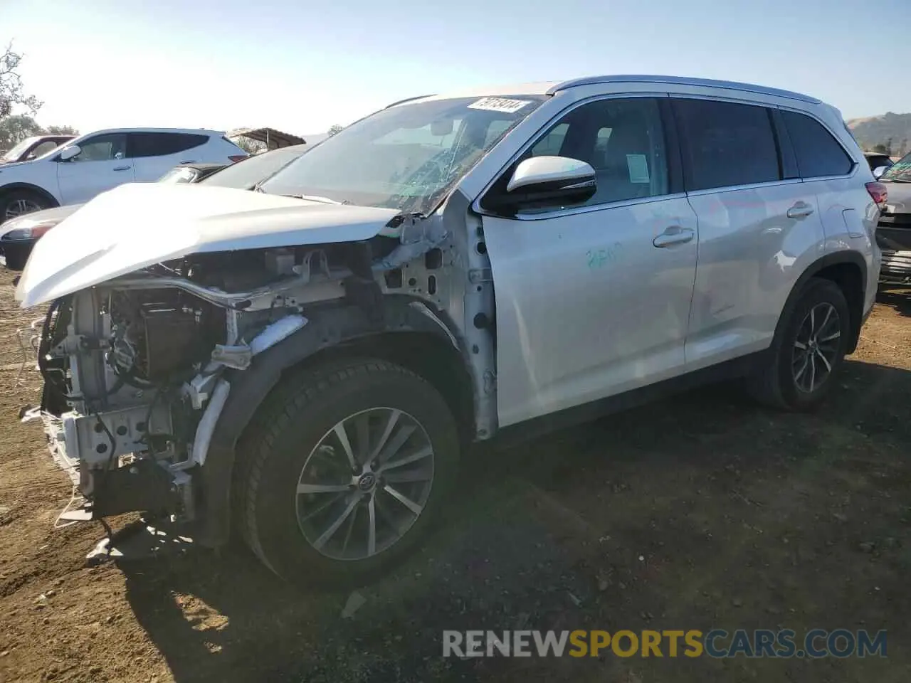 1 fotografías del automóvil dañado 5TDJZRFH7KS605368 TOYOTA HIGHLANDER 2019