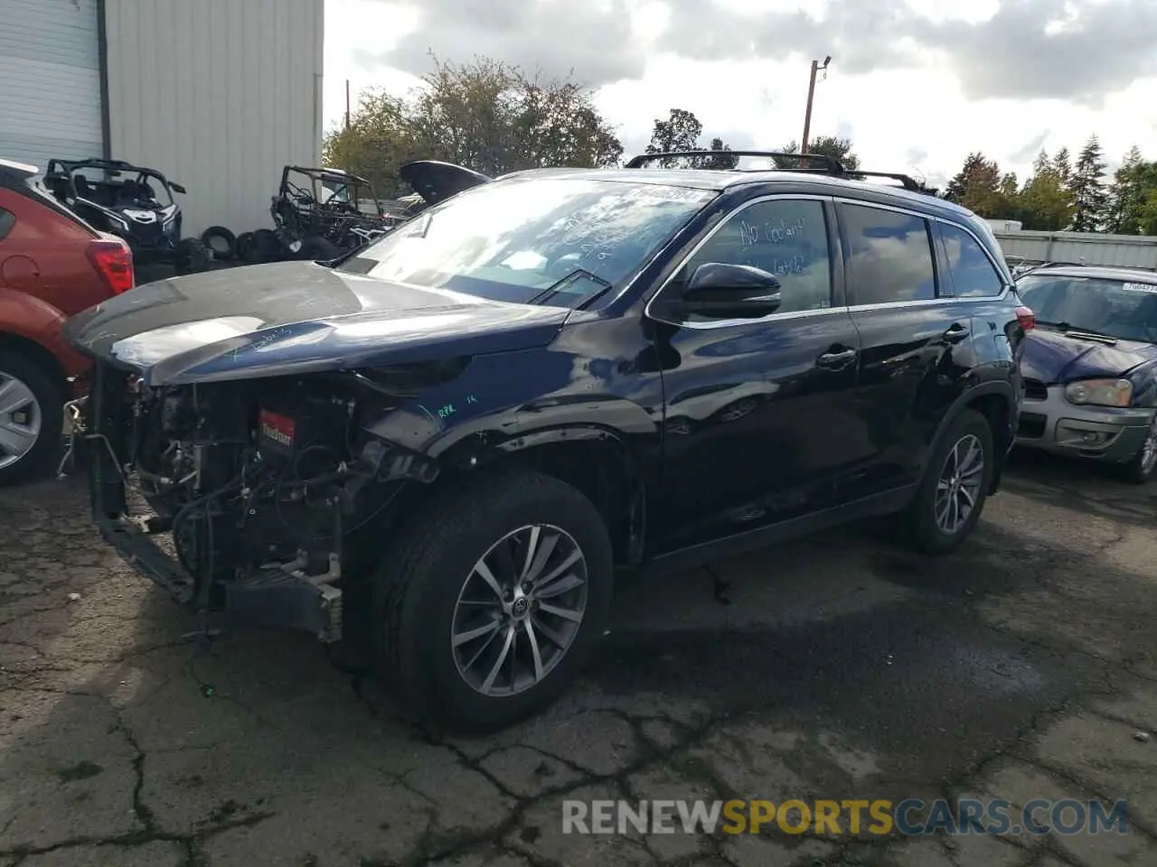 1 fotografías del automóvil dañado 5TDJZRFH7KS745744 TOYOTA HIGHLANDER 2019